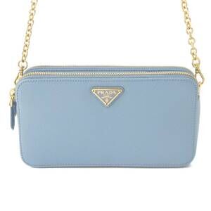 Prada Saffiano Chain Shoulder Bag Pochette Shoulder Bag Blue
